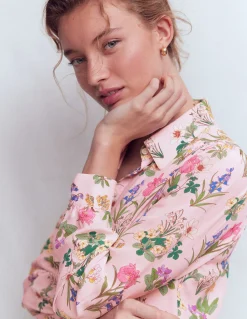 Boden Chemises & Blouses|Tops & T-Shirts-Chemise Sara en soie Multi, motif Delicate Blossom