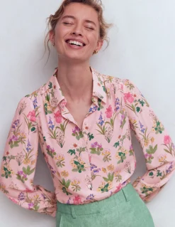 Boden Chemises & Blouses|Tops & T-Shirts-Chemise Sara en soie Multi, motif Delicate Blossom