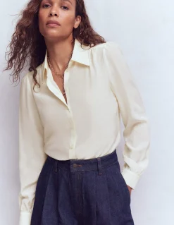 Boden Tenues De Travail|Chemises & Blouses-Chemise Sara en soie Ivoire