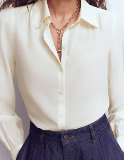 Boden Tenues De Travail|Chemises & Blouses-Chemise Sara en soie Ivoire