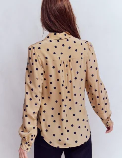 Boden Tenues De Travail|Chemises & Blouses-Chemise Sara en soie Sable, pois peints espacés