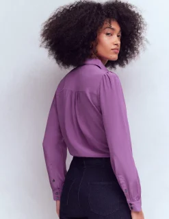 Boden Tenues De Travail|Chemises & Blouses-Chemise Sara en soie Prune