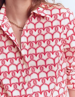 Boden Tops & T-Shirts|Chemises & Blouses-Chemise Sienna en coton Ivoire, motif Heart Link