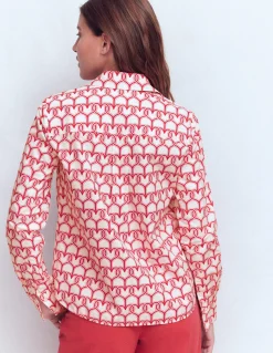 Boden Tops & T-Shirts|Chemises & Blouses-Chemise Sienna en coton Ivoire, motif Heart Link