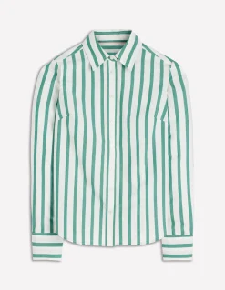 Boden Chemises & Blouses|Tops & T-Shirts-Chemise Sienna en coton Rayé vert et ivoire