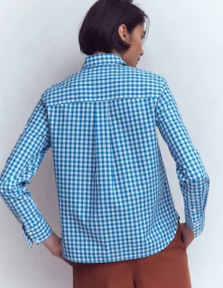 Boden Chemises & Blouses|Tops & T-Shirts-Chemise Sienna en coton Vichy Bleu