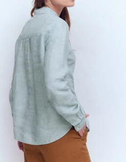 Boden Chemises & Blouses|Tops & T-Shirts-Chemise Sienna en lin Bleu chambray