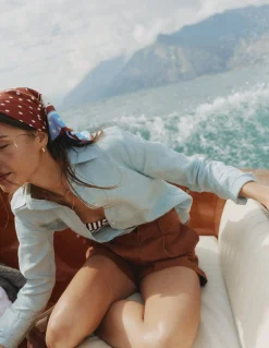 Boden Chemises & Blouses|Tops & T-Shirts-Chemise Sienna en lin Bleu chambray