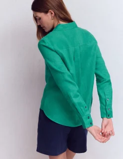 Boden Chemises & Blouses|Tops & T-Shirts-Chemise Sienna en lin Bleu sarcelle profond