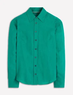 Boden Chemises & Blouses|Tops & T-Shirts-Chemise Sienna en lin Bleu sarcelle profond