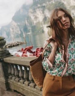 Boden Chemises & Blouses|Tops & T-Shirts-Chemise Sienna en lin Multi, motif Ornamental Stamp