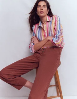 Boden Chemises & Blouses|Ensembles Assortis-Chemise Sienna en lin À Rayures Multicolores