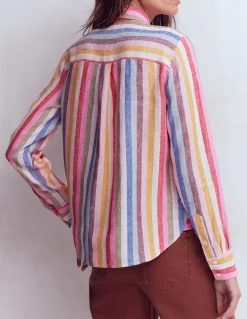 Boden Chemises & Blouses|Ensembles Assortis-Chemise Sienna en lin À Rayures Multicolores