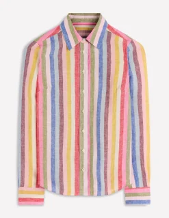 Boden Chemises & Blouses|Ensembles Assortis-Chemise Sienna en lin À Rayures Multicolores