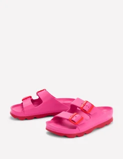 Boden Chaussures Plates|Sandales-Claquettes Lyla à double boucle Rose/rouge