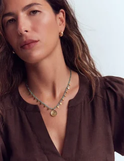 Boden Bijoux-Collier court à rangées de perles Bleu