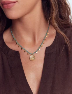 Boden Bijoux-Collier court à rangées de perles Bleu