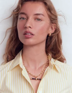 Boden Bijoux-Collier Interest en résine à barre en T Écaille de tortue classique