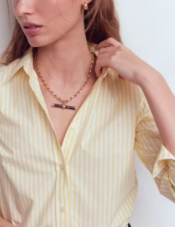 Boden Bijoux-Collier Interest en résine à barre en T Écaille de tortue classique