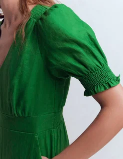 Boden Robes & Combinaisons|Robes Coupe Petite-Combinaison Anna en lin Vert des Highlands