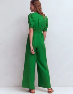 Boden Robes & Combinaisons|Robes Coupe Petite-Combinaison Anna en lin Vert des Highlands