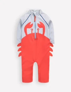 Boden Maillots & Tenues De Plage-Combinaison de surf à protection solaire et logo Crabe bleu glacier