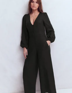 Boden Robes & Combinaisons|Robes Coupe Petite-Combinaison Lola en lin Noir