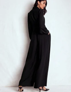 Boden Robes & Combinaisons|Robes Coupe Petite-Combinaison palazzo boutonnée Noir