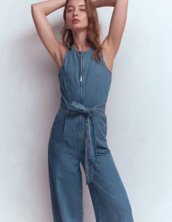 Boden Robes & Combinaisons|Robes Coupe Petite-Combinaison sans manches en jean Denim vintage moyen