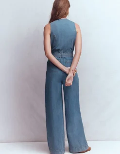 Boden Robes & Combinaisons|Robes Coupe Petite-Combinaison sans manches en jean Denim vintage moyen