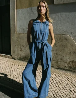 Boden Robes & Combinaisons|Robes Coupe Petite-Combinaison sans manches en jean Denim vintage moyen