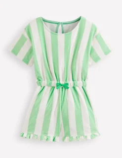 Boden Robes-Combishort décontracté en éponge Rayé vert clair