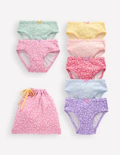Boden Sous-Vêtements-7 culottes en pointelle Motif Ditsy Vine multi