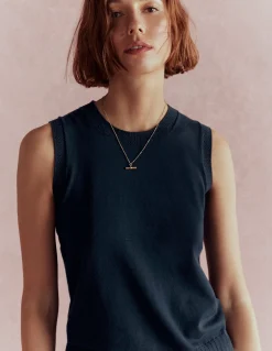 Boden Tenues De Travail|Pulls & Gilets-Débardeur à col rond Emilia en coton Bleu Marine