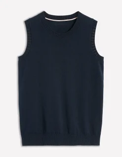 Boden Tenues De Travail|Pulls & Gilets-Débardeur à col rond Emilia en coton Bleu Marine