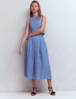 Boden Chemises & Blouses|Ensembles Assortis-Débardeur Andrea en dentelle Bleu barbeau