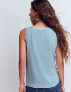 Boden Tops & T-Shirts-Débardeur col U à détails métallisés Bleu français