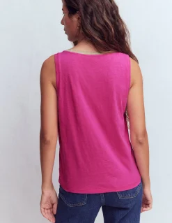 Boden Tops & T-Shirts-Débardeur col U à détails métallisés Rose cosmos