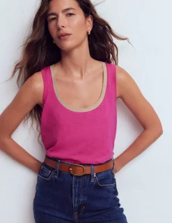 Boden Tops & T-Shirts-Débardeur col U à détails métallisés Rose cosmos