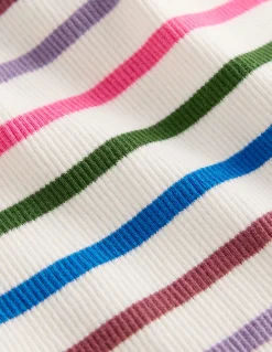 Boden Tops & T-Shirts-Débardeur côtelé à bordure en dentelle À Rayures Multicolores