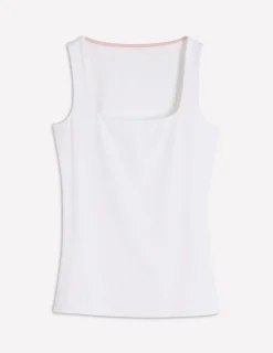 Boden Tenues De Travail|Tops & T-Shirts-Débardeur double épaisseur à col carré Blanc