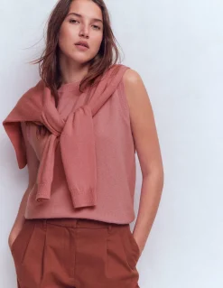 Boden Cachemire|Tenues De Travail-Débardeur Eva en cachemire Rose camélia