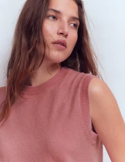 Boden Cachemire|Tenues De Travail-Débardeur Eva en cachemire Rose camélia