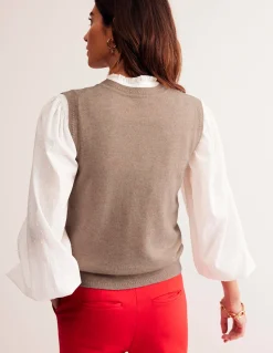 Boden Cachemire|Pulls & Gilets-Débardeur Eva en cachemire Chinchilla Chiné