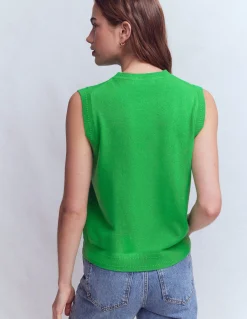 Boden Cachemire|Tenues De Travail-Débardeur Eva en cachemire Vert printemps