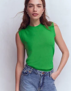 Boden Cachemire|Tenues De Travail-Débardeur Eva en cachemire Vert printemps