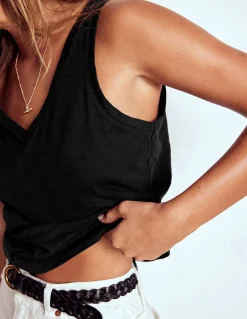 Boden Tops & T-Shirts-Débardeur flammé à col V Noir