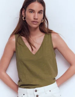 Boden Tops & T-Shirts-Débardeur flammé à col V Olive Capulet