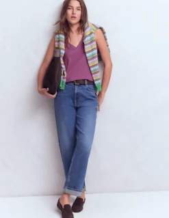 Boden Tops & T-Shirts-Débardeur flammé à col V Prune