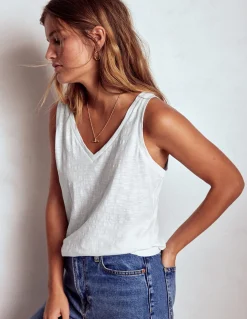 Boden Tops & T-Shirts-Débardeur flammé à col V Blanc